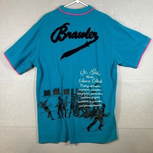 Artful Dodger Mens 4XL Brawler Polo Shirt Golf Preppy Vtg Y2K Blue